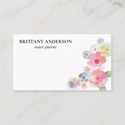 Carte De Visite Aquarelle minimaliste moderne (Devant)