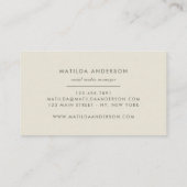 Carte De Visite Aquarelle minimum abstrait naturel élégant simple (Dos)