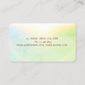 Carte De Visite Aquarelle Mixte Fleurs de soleil, Or, Vert (Dos)