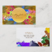 Carte De Visite Aquarelle moderne Abstrait Élégant Cool (Devant / Derrière)