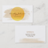 Carte De Visite Aquarelle moderne Abstrait Elégant Cool Jaune (Devant / Derrière)