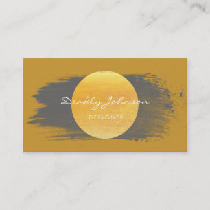 Carte De Visite Aquarelle moderne Abstrait Elégant Cool Jaune