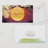 Carte De Visite Aquarelle moderne Abstrait élégant rouge jaune (Devant / Derrière)