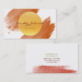 Carte De Visite Aquarelle moderne Abstrait élégant rouge jaune (Devant / Derrière)