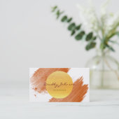 Carte De Visite Aquarelle moderne Abstrait élégant rouge jaune (Debout devant)