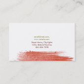 Carte De Visite Aquarelle moderne Abstrait élégant rouge jaune (Dos)