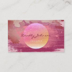 Carte De Visite Aquarelle moderne Abstrait Paint Pink Love