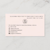 Carte De Visite Aquarelle moderne avocat café livraison à domicile (Dos)