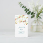 Carte De Visite Aquarelle moderne blanche Magnolia Fleur Floral (Debout devant)