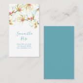 Carte De Visite Aquarelle moderne blanche Magnolia Fleur Floral (Devant / Derrière)