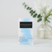 Carte De Visite Aquarelle moderne bleu clair professionnel (Debout devant)