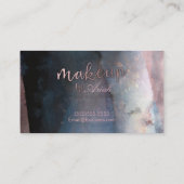 Carte De Visite Aquarelle moderne bleu & Rose or rose maquillage (Dos)