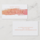 Carte De Visite Aquarelle moderne brosse, Artiste maquillage (Devant / Derrière)