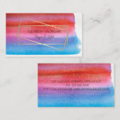 Carte De Visite Aquarelle moderne, Cadre Or (Devant / Derrière)