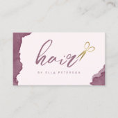 Carte De Visite Aquarelle moderne cheveux or (Devant)