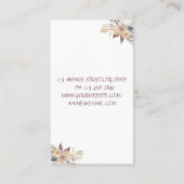 Carte De Visite Aquarelle moderne classique Citrouille floral, Bla (Dos)