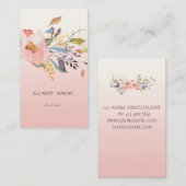 Carte De Visite Aquarelle moderne classique Floral (Devant / Derrière)