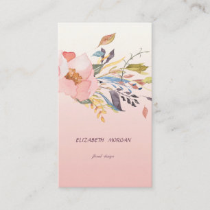 Carte De Visite Aquarelle moderne classique Floral