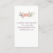 Carte De Visite Aquarelle moderne classique Floral, Blanc (Dos)