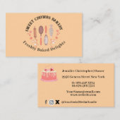 Carte De Visite Aquarelle moderne Cuisine & Cuisine Ustensiles Bou (Devant / Derrière)