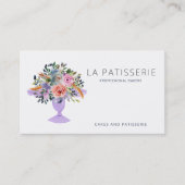 Carte De Visite Aquarelle moderne Cuisine florale Stand boulangeri (Devant)