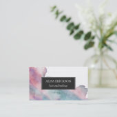 Carte De Visite Aquarelle moderne dans pourpre et bleu (Debout devant)