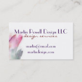 carte de visite aquarelle moderne double face (Dos)