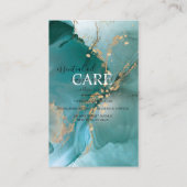Carte De Visite Aquarelle moderne Elegance Huile Turquoise essenti (Dos)