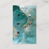 Carte De Visite Aquarelle moderne Elegance Huile Turquoise essenti (Devant)