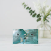 Carte De Visite Aquarelle moderne Elegance Huile Turquoise essenti (Debout devant)