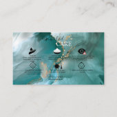 Carte De Visite Aquarelle moderne Elegance Huile Turquoise essenti (Devant)