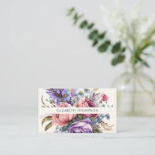 Carte De Visite Aquarelle moderne élégant Floral (Debout devant)