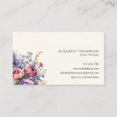 Carte De Visite Aquarelle moderne élégant Floral (Dos)