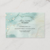 Carte De Visite Aquarelle moderne élégante Soin Bijoux vert Busi (Dos)