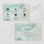 Carte De Visite Aquarelle moderne élégante Soin Bijoux vert Busi (Devant / Derrière)