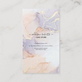 Carte De Visite Aquarelle moderne Elégante Soin de gâteau vert et  (Dos)