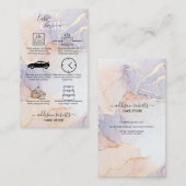 Carte De Visite Aquarelle moderne Elégante Soin de gâteau vert et  (Devant / Derrière)