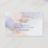 Carte De Visite Aquarelle moderne élégante Soins bijoux verts (Dos)