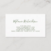 Carte De Visite Aquarelle moderne élégante Verdure florale (Dos)