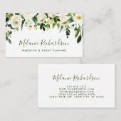 Carte De Visite Aquarelle moderne élégante Verdure florale (Devant / Derrière)