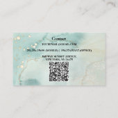 Carte De Visite Aquarelle moderne élégante Vert et Or (Dos)