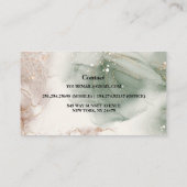 Carte De Visite Aquarelle moderne élégante Vert et Or (Dos)