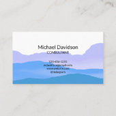 Carte De Visite Aquarelle moderne et élégant bleu Abstrait minimal (Dos)