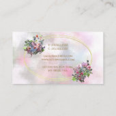 Carte De Visite Aquarelle moderne Fleurs Abstraites Cadre Or Chic (Dos)