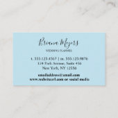 Carte De Visite Aquarelle Moderne Floral Marine Bleu Script (Dos)