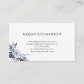 Carte De Visite Aquarelle | moderne florale foncée (Dos)