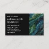 Carte De Visite Aquarelle moderne Galaxie main peint Monogramme (Dos)