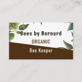 Carte De Visite Aquarelle moderne Gardien de l'abeille botanique (Devant)