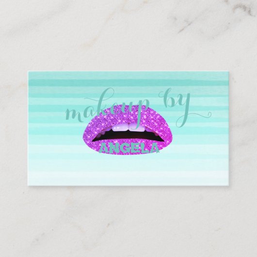 Carte De Visite Aquarelle moderne Grandes, Lèvres -Artiste de maqu (Devant)
