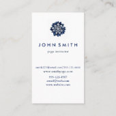 Carte De Visite Aquarelle moderne Lotus Fleur Logo Yoga (Dos)